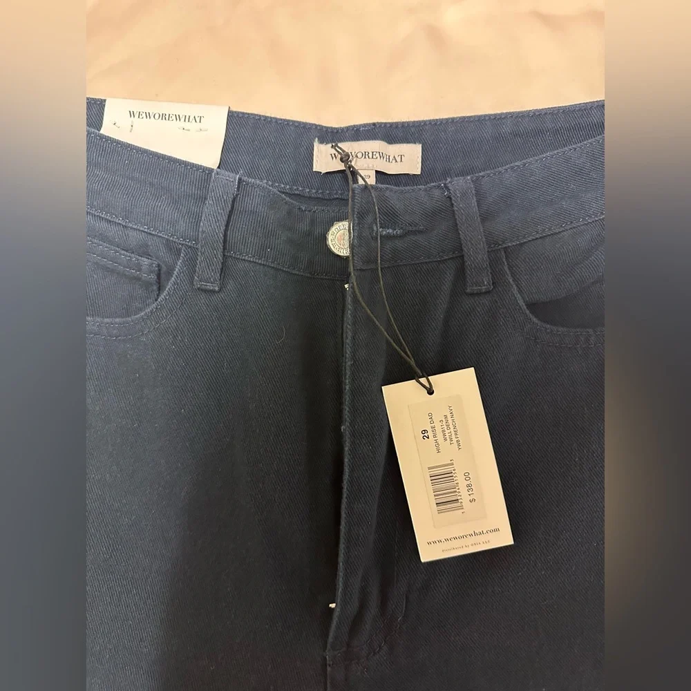 WeWoreWhat, High rise twill denim dad jeans. - Picture 7 of 11